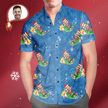 Load image into Gallery viewer, Men’s Custom Face Santa Claus Hawaiian Shirt – Funny Christmas Gift