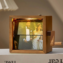 Load image into Gallery viewer, Custom Photo Flipbook Frame Animation Machine Hand-cranked Detachable Photos Flipbook Box Photo Album with Light Anniversary Gifts