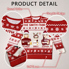 Load image into Gallery viewer, Personalized Cartoon Christmas Ugly Sweater โ Funny Gift for Family or Friends