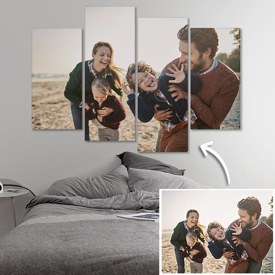Custom 4-Piece Photo Oil Painting Canvas Wall Art (Frameless)