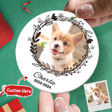 Load image into Gallery viewer, Personalized Pet Photo Christmas Ornament with Dog Name | Christmas Gift for Pet Lovers