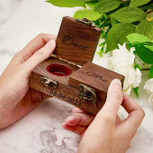 Load image into Gallery viewer, Personalized Wooden Double Ring Bearer Box