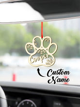 Load image into Gallery viewer, Personalized Dog Paw Snowflake Ornament – Custom Name Christmas Decoration