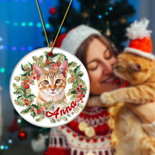 Load image into Gallery viewer, Personalized Pet Photo Christmas Ornament with Name