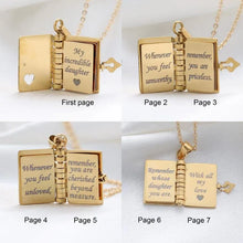 Load image into Gallery viewer, Personalized My Little Star Book Necklace – Adjustable Locket Pendant with Message Inside