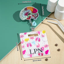Load image into Gallery viewer, Personalized Anatomical Organ Badge Reel Charm – Retractable ID Holder for Nurses and Doctors