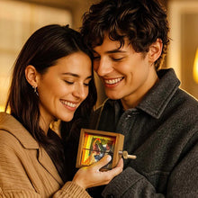 Load image into Gallery viewer, Custom Photo Flipbook Frame Animation Machine Hand-cranked Detachable Photos Flipbook Box Photo Album with Light Anniversary Gifts
