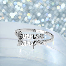 Load image into Gallery viewer, Custom Double Names Ring – 925 Sterling Silver