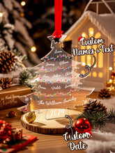 Load image into Gallery viewer, Personalized Family Name Christmas Tree Acrylic Ornament