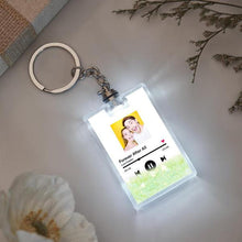 Load image into Gallery viewer, Custom Photo Quicksand Keychain with Scannable Music Code & LED Light