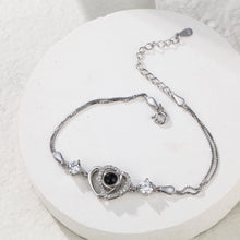 Load image into Gallery viewer, Personalized Double Heart Projection Bracelet – 925 Sterling Silver