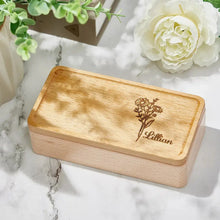 Load image into Gallery viewer, Personalized Birth Flower Jewelry Box with Custom Name – Gift for Her
