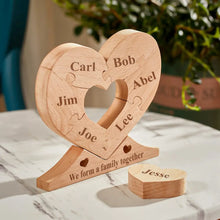 Load image into Gallery viewer, Custom Engraved Wooden Heart Puzzle – Family Name Home Decor

