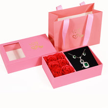 Load image into Gallery viewer, 6 Roses Eternal Flowers Pink Jewelry Box
