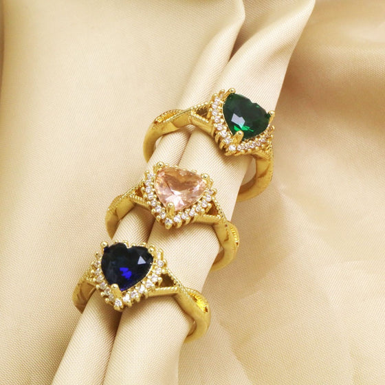 Heart Diamond Open Ring – Copper