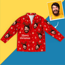 Load image into Gallery viewer, Custom Face Elk Christmas Pajamas – Long Sleeve Set
