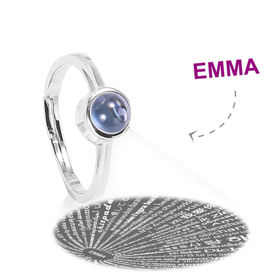 I Love You in 100 Languages Custom Projection Ring – S925 Silver