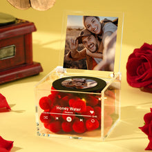 Load image into Gallery viewer, Personalized Mini Music Record Player with Custom Photo and Light Acrylic Box
