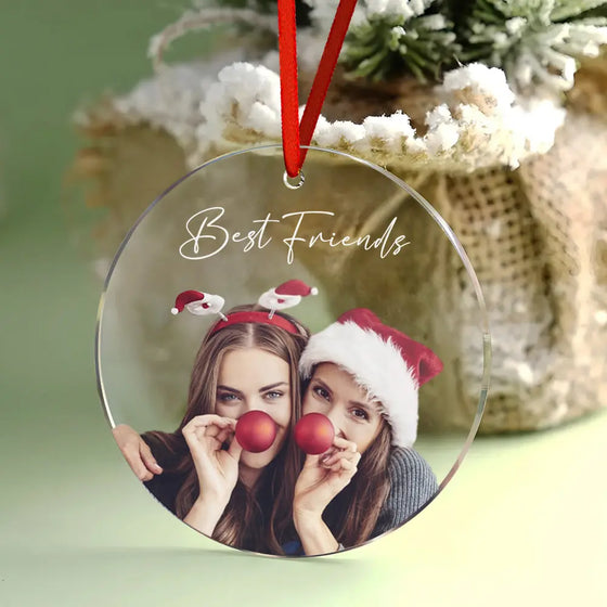 Personalized Photo Christmas Ornament with Custom Text