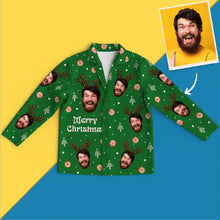 Load image into Gallery viewer, Custom Face Elk Christmas Pajamas – Long Sleeve Set
