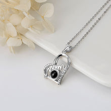 Load image into Gallery viewer, Personalized Mom Projection Heart Necklace – 925 Sterling Silver