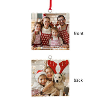 Load image into Gallery viewer, Personalized Building Brick Puzzle Photo Block Christmas Ornament
