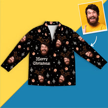 Load image into Gallery viewer, Custom Face Elk Christmas Pajamas – Long Sleeve Set
