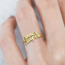 Load image into Gallery viewer, Custom Double Names Ring – 925 Sterling Silver