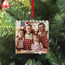 Load image into Gallery viewer, Personalized Building Brick Puzzle Photo Block Christmas Ornament
