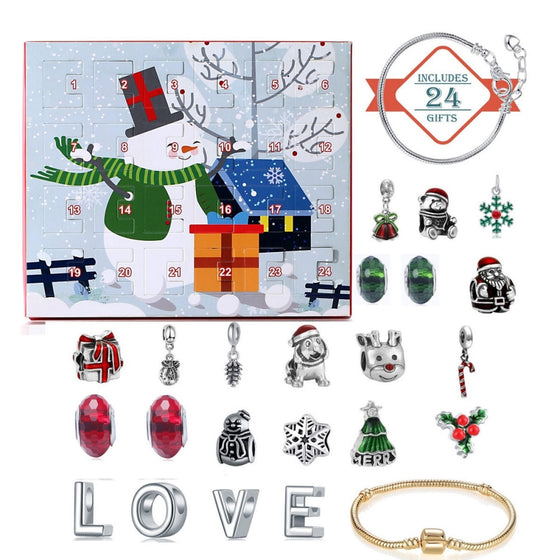 Christmas Charm Surprise Box – 24-Day Bracelet Countdown Blind Box