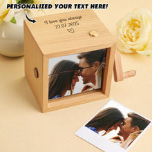 Load image into Gallery viewer, Custom Text &amp; Photo Flipbook Frame Animation Machine without Music Detachable Photos Hand-cranked Flipbook Box with Light Anniversary Gifts
