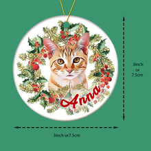Load image into Gallery viewer, Personalized Pet Photo Christmas Ornament with Name
