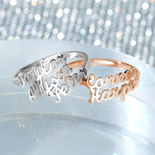Load image into Gallery viewer, Custom Double Names Ring – 925 Sterling Silver