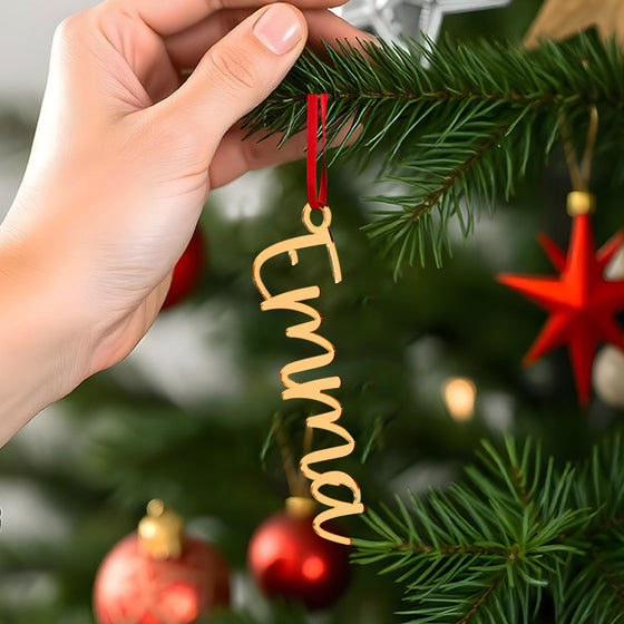 Personalized Name Christmas Tree Ornament – Stocking Tag Decoration