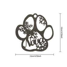 Load image into Gallery viewer, Personalized Wood Pet Paw Christmas Ornament
