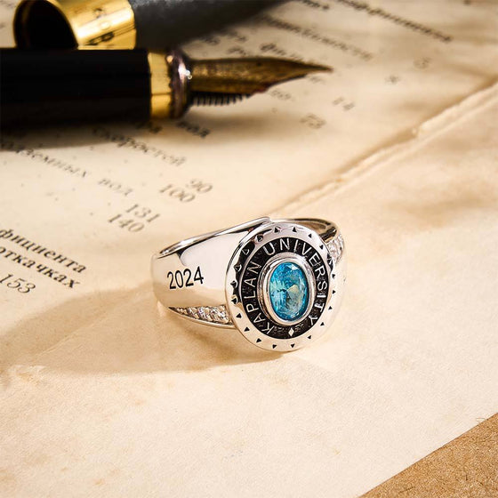Personalized Birthstone Graduation Ring – Gift for Class of 2024 Graduates