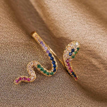 Load image into Gallery viewer, Adjustable Zircon Snake Ring – Copper