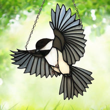 Load image into Gallery viewer, Glass Black Bird Suncatcher – Window &amp; Wall Hanging Gift for Bird Lovers
