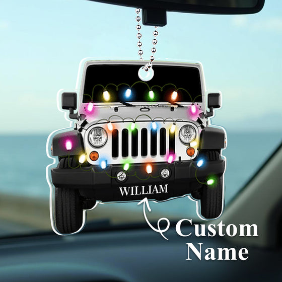 Personalized Acrylic Car Ornament with Name for Christmas Gift
