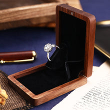 Load image into Gallery viewer, Personalized Slim Wooden Engagement Ring Box – Unique Jewelry Box