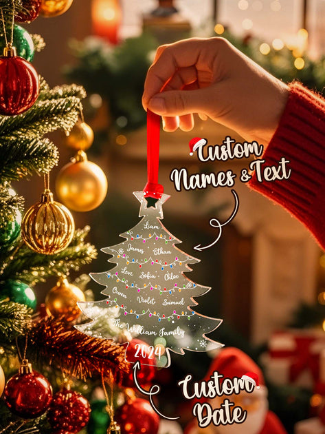 Personalized Family Name Christmas Tree Acrylic Ornament