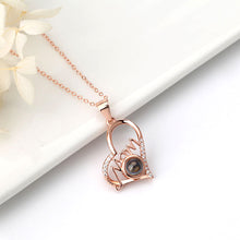 Load image into Gallery viewer, Personalized Mom Projection Heart Necklace – 925 Sterling Silver