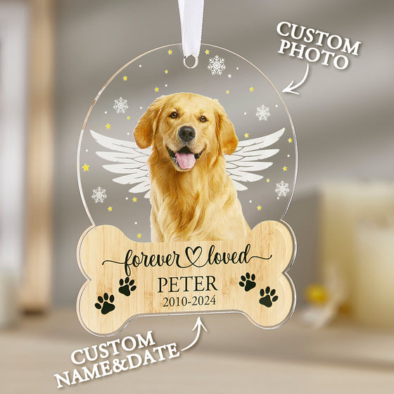 🎄 Personalized Pet Memorial Ornament – Pet Loss Keepsake Gift for Dog Lovers