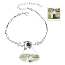 Load image into Gallery viewer, Personalized Cat Pendant Picture Projection Bracelet – Sterling Silver
