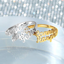 Load image into Gallery viewer, Custom Double Names Ring – 925 Sterling Silver