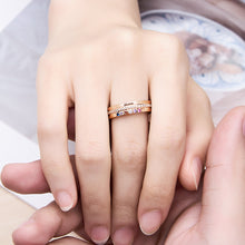 Load image into Gallery viewer, Personalized Birthstone Ring – Engraved Text Jewelry Gift for Women