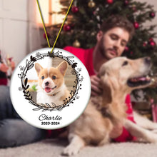 Load image into Gallery viewer, Personalized Pet Photo Christmas Ornament with Dog Name | Christmas Gift for Pet Lovers
