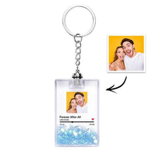 Load image into Gallery viewer, Custom Photo Quicksand Keychain with Scannable Music Code &amp; LED Light
