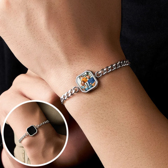 Personalized Temperature-Sensitive Photo Bracelet – Magic Color-Changing Men’s Bracelet