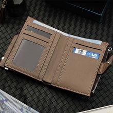 Load image into Gallery viewer, Personalized Photo Men’s Foldable Leather Wallet with Custom Text
